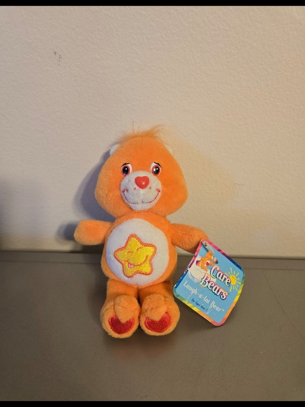 Care Bears Laugh-A-Lot Bear Plush Keychain - 2003